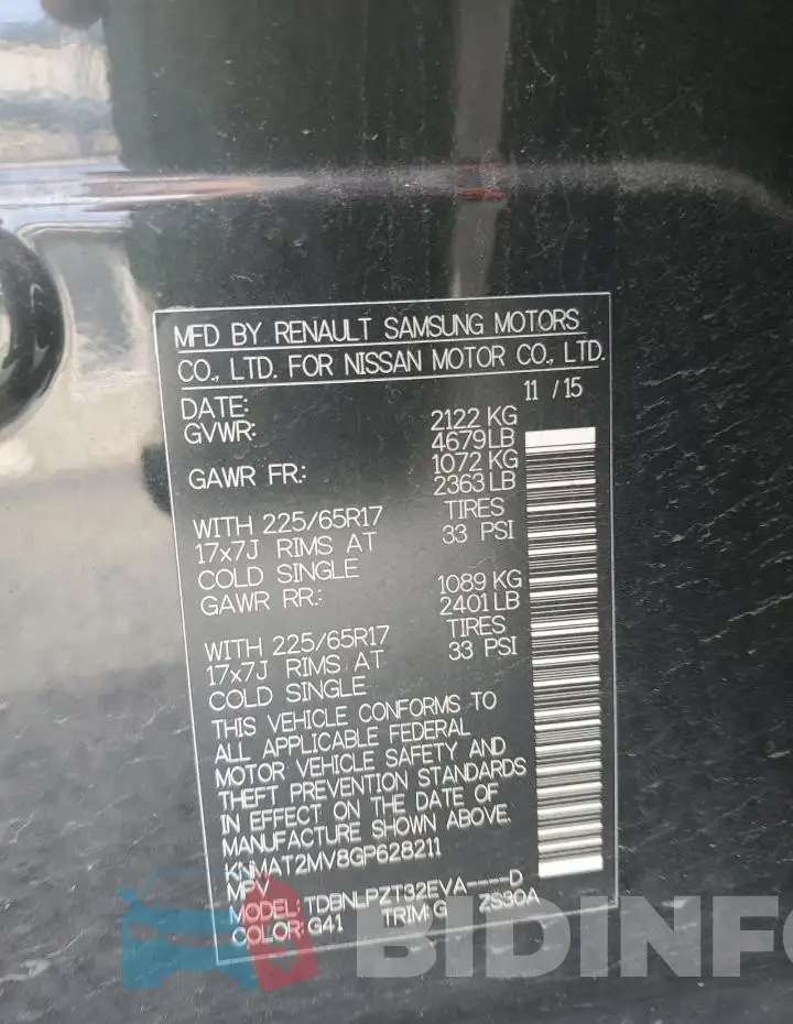 KNMAT2MV8GP628211 Photo# 13