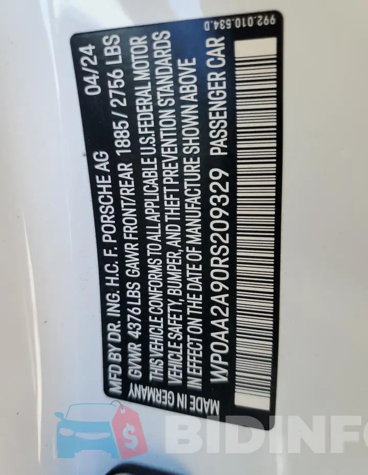 WP0AA2A90RS209329 Photo# 13