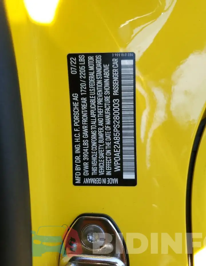 WP0AE2A85PS280003 Photo# 12