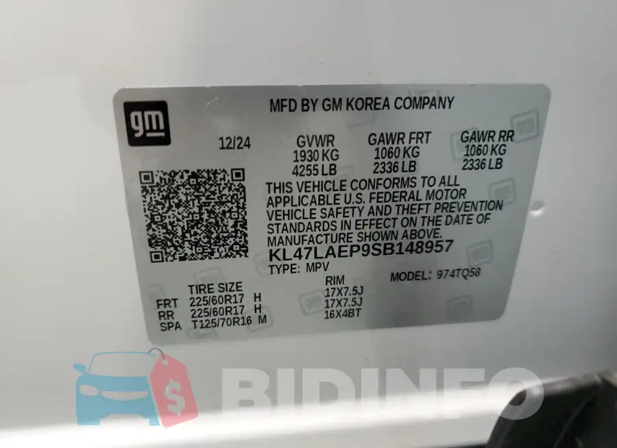 KL47LAEP9SB148957 Photo# 13