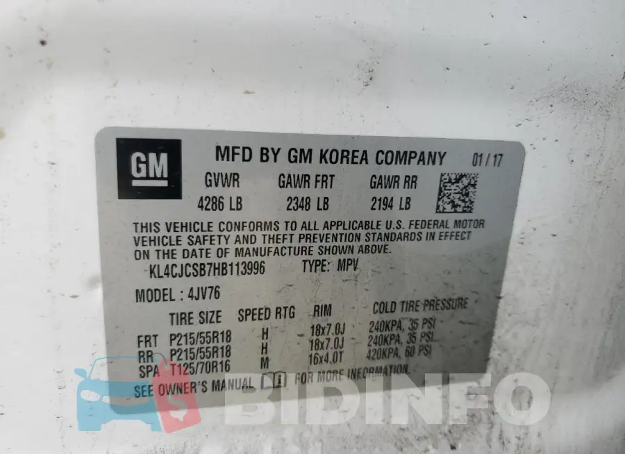 KL4CJCSB7HB113996 Photo# 13