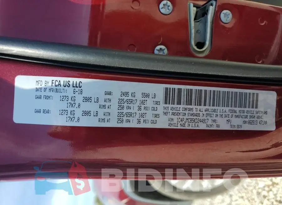 1C4PJMCB5KD244917 Photo# 14