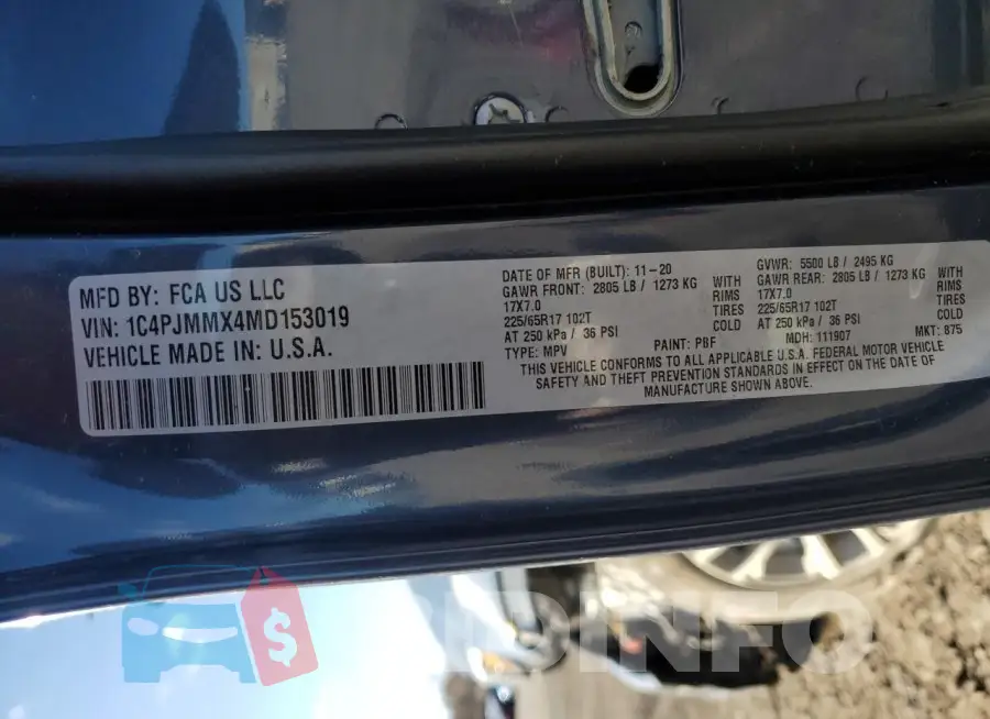 1C4PJMMX4MD153019 Photo# 13