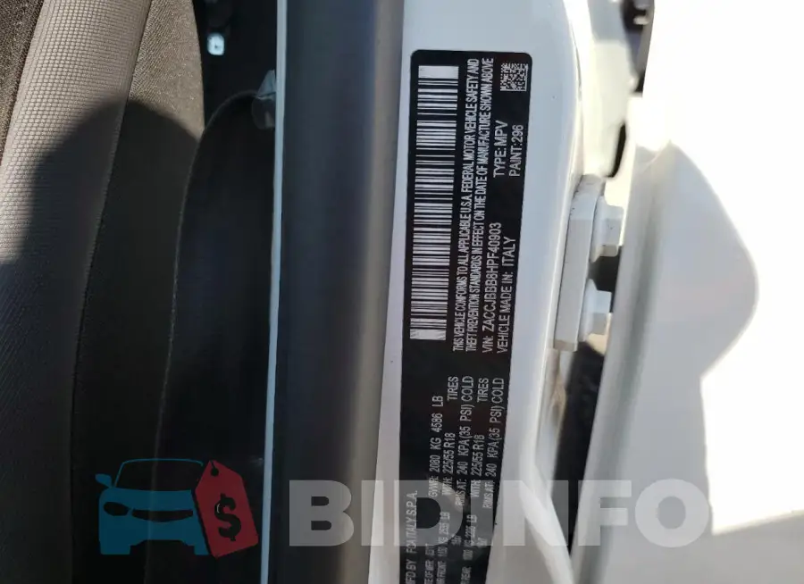 ZACCJBBB8HPF40903 Photo# 13