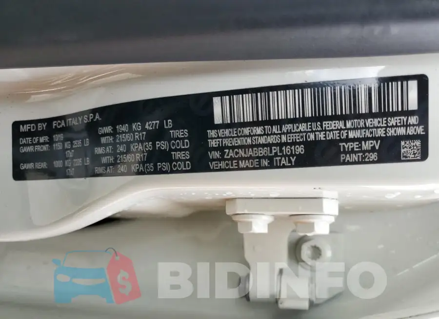 ZACNJABB6LPL16196 Photo# 13