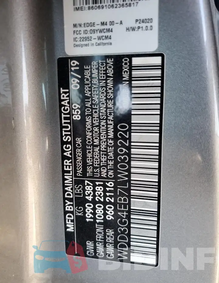 WDD3G4EB7LW039220 Photo# 12