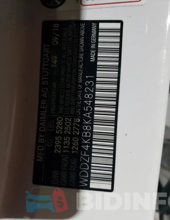 WDDZF4KB8KA548231 Photo# 13