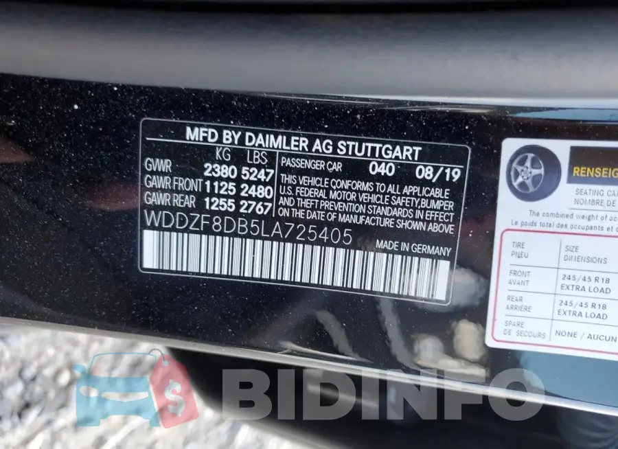 WDDZF8DB5LA725405 Photo# 13