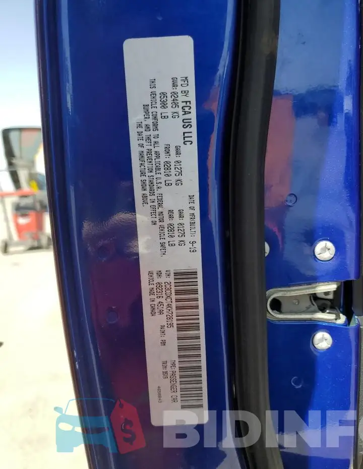 2C3CDXCT4KH728195 Photo# 12