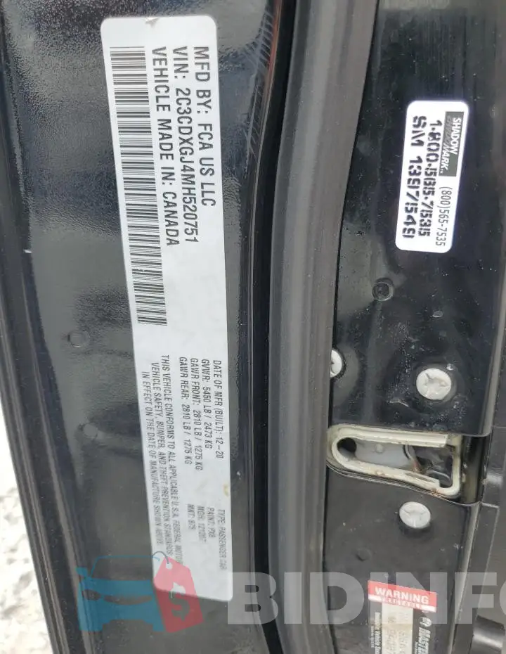 2C3CDXGJ4MH520751 Photo# 12