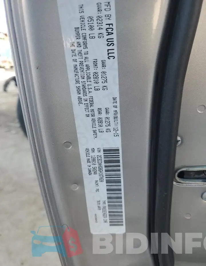2C3CDXHG8GH167020 Photo# 12