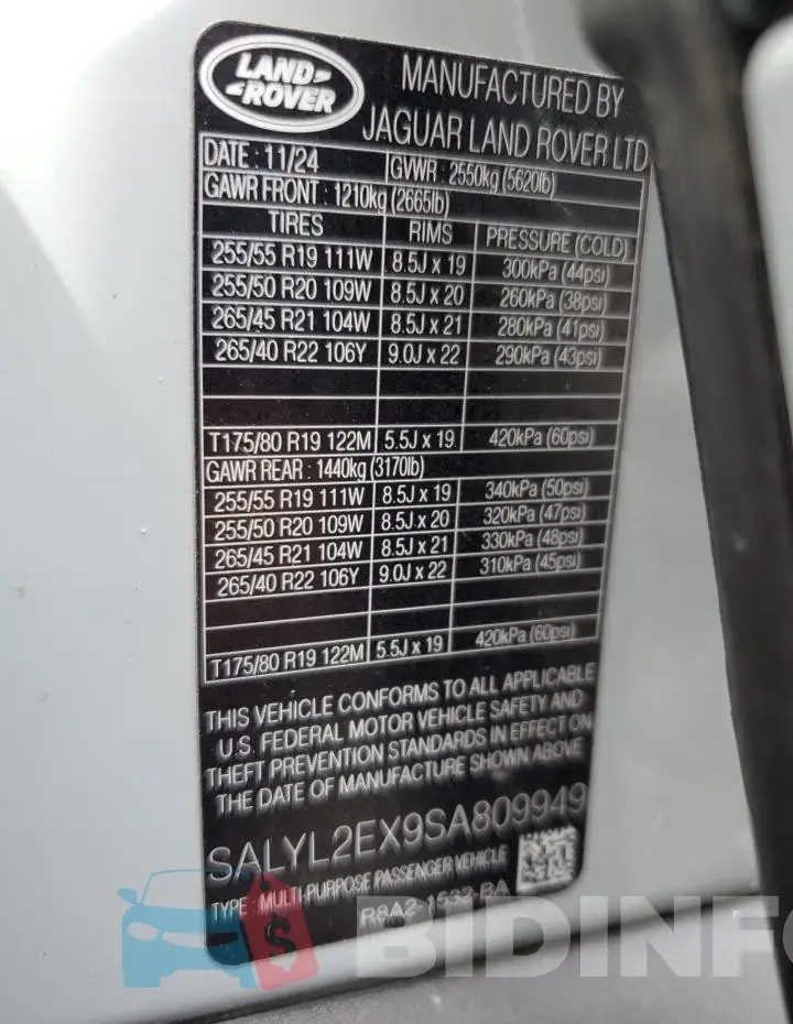 SALYL2EX9SA809949 Photo# 13