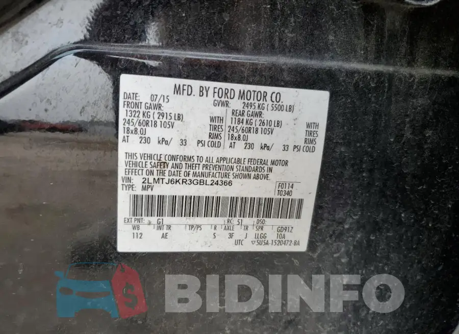 2LMTJ6KR3GBL24366 Photo# 14