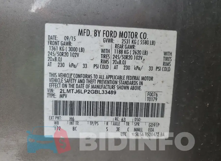 2LMTJ6LP2GBL33489 Photo# 13