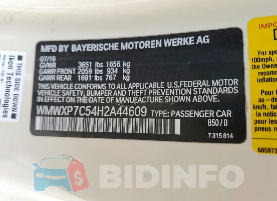 WMWXP7C54H2A44609 Photo# 13