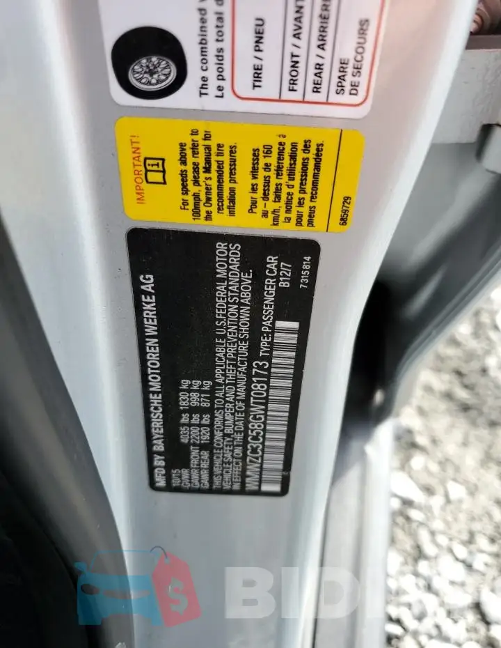 WMWZC3C58GWT08173 Photo# 13