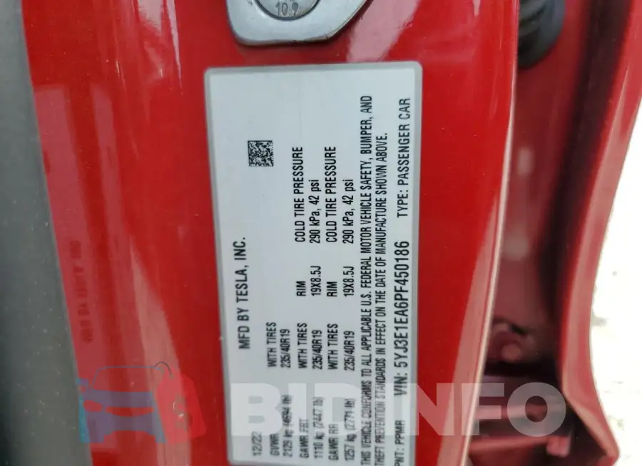 5YJ3E1EA6PF450186 Photo# 12