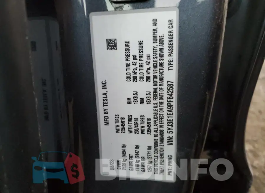5YJ3E1EA9PF642587 Photo# 12