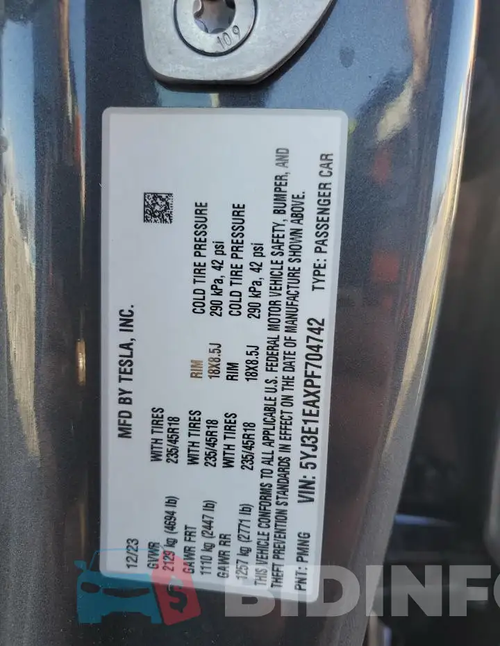 5YJ3E1EAXPF704742 Photo# 12