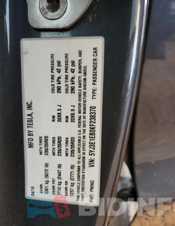 5YJ3E1EB0KF238370 Photo# 14