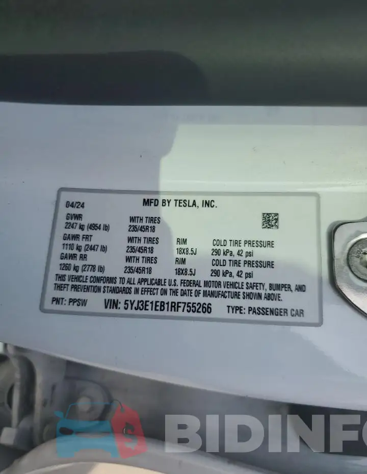 5YJ3E1EB1RF755266 Photo# 12