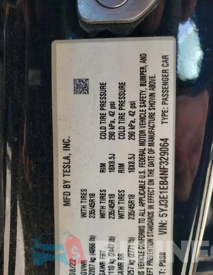 5YJ3E1EB4NF329064 Photo# 12