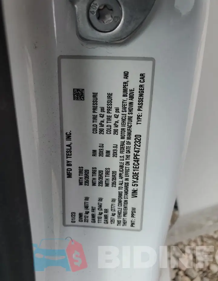 5YJ3E1EC4PF472320 Photo# 12