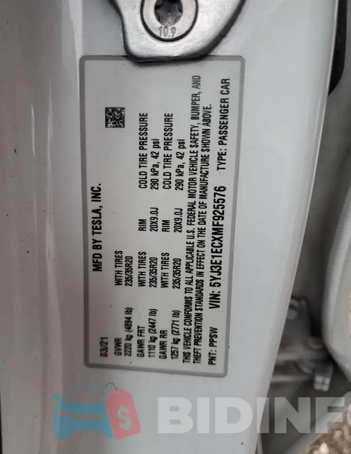 5YJ3E1ECXMF925576 Photo# 12