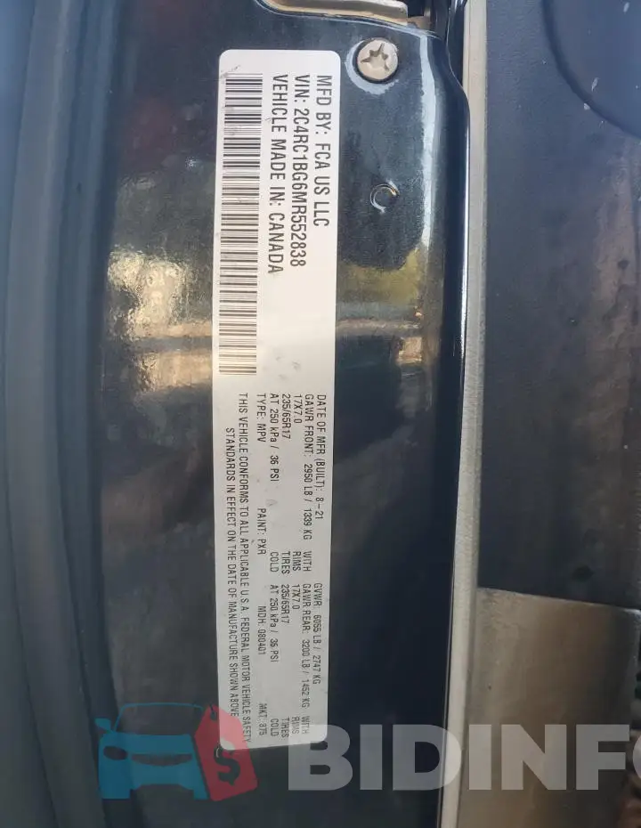 2C4RC1BG6MR552838 Photo# 13