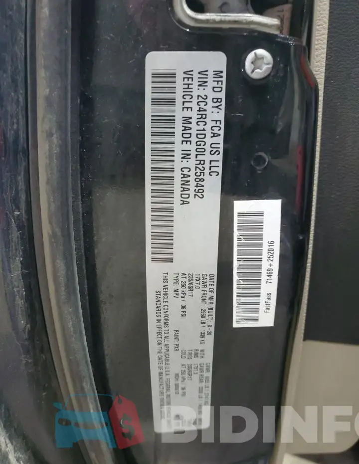 2C4RC1DG0LR258492 Photo# 13