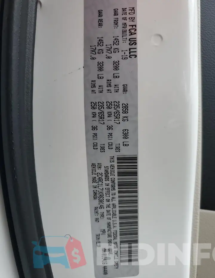 2C4RC1L71KR630146 Photo# 13