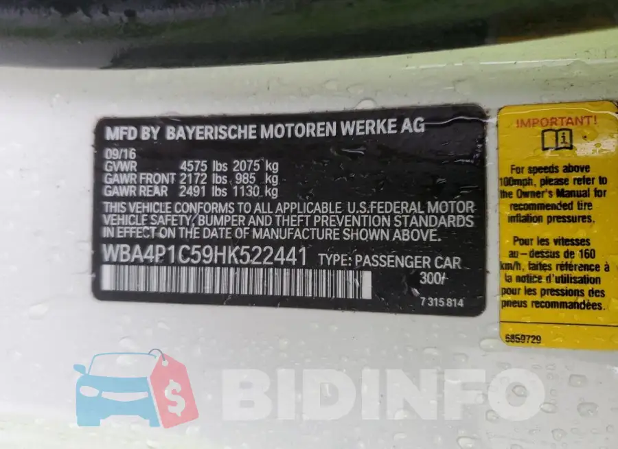 WBA4P1C59HK522441 Photo# 12