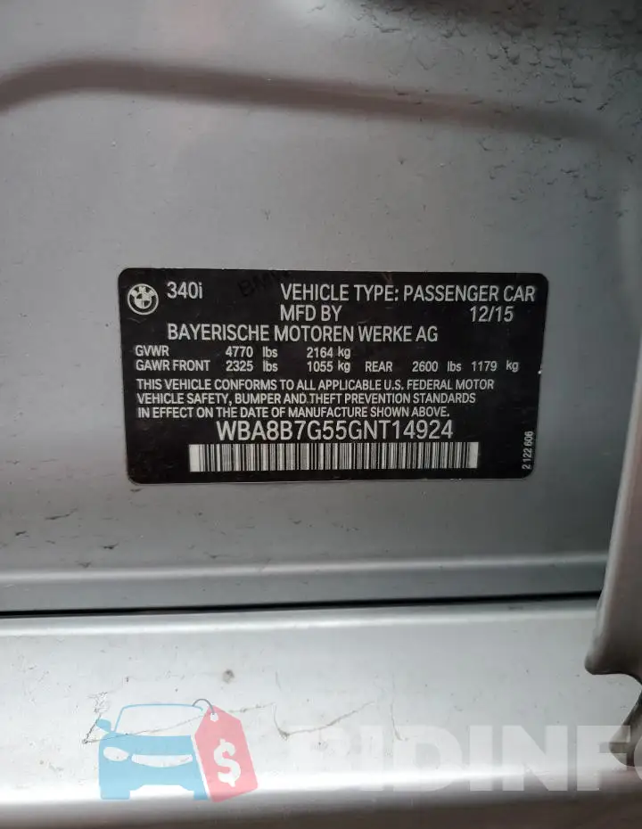 WBA8B7G55GNT14924 Photo# 12
