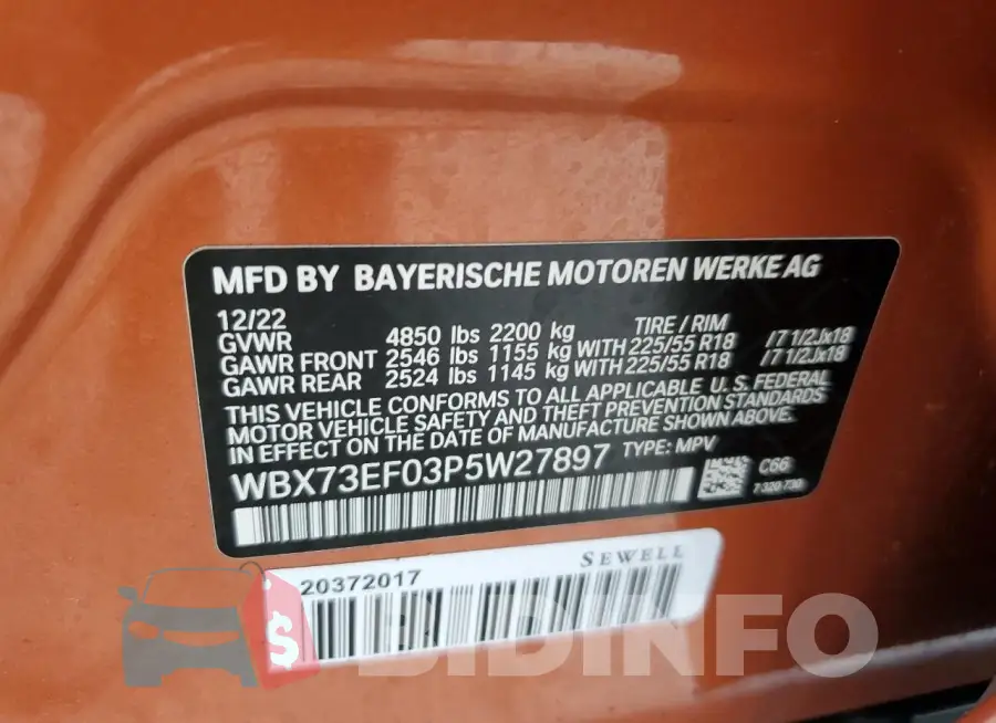 WBX73EF03P5W27897 Photo# 12