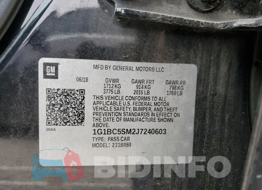 1G1BC5SM2J7240603 Photo# 13