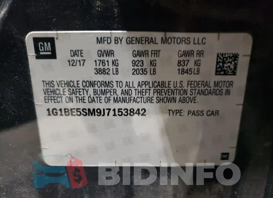 1G1BE5SM9J7153842 Photo# 12