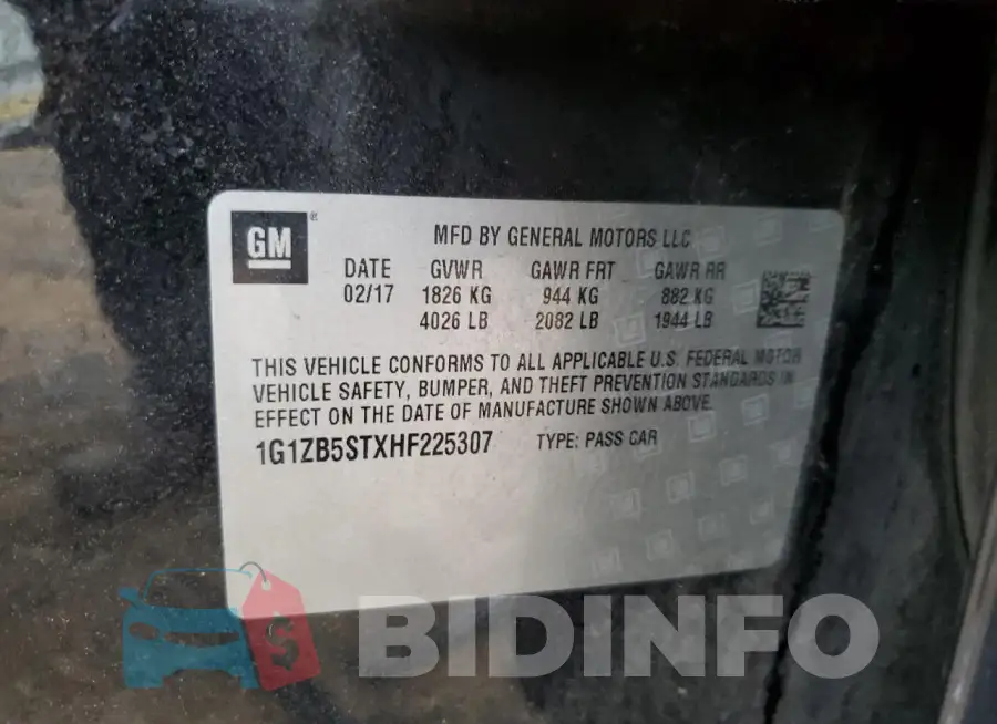 1G1ZB5STXHF225307 Photo# 12