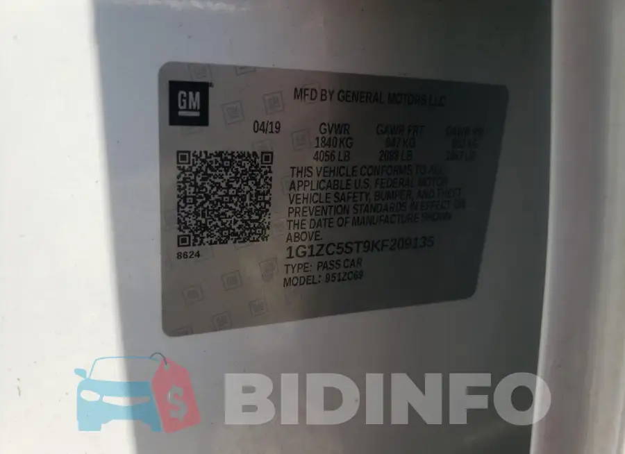 1G1ZC5ST9KF209135 Photo# 13