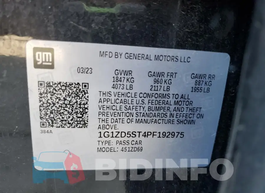 1G1ZD5ST4PF192975 Photo# 13