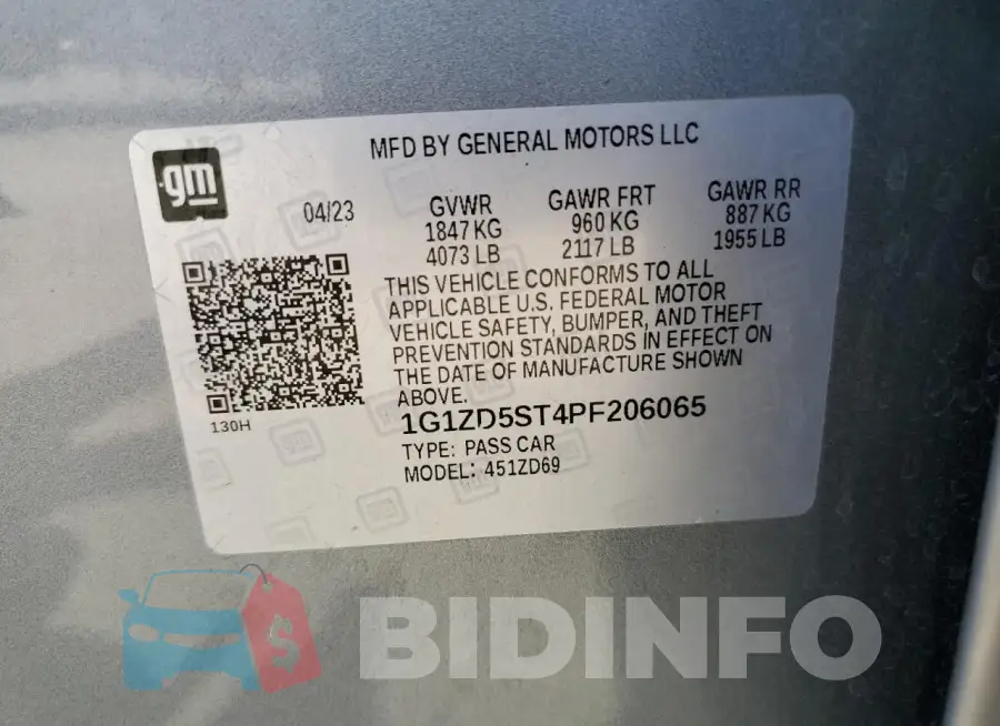 1G1ZD5ST4PF206065 Photo# 12