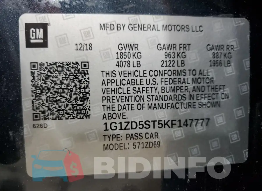 1G1ZD5ST5KF147777 Photo# 12