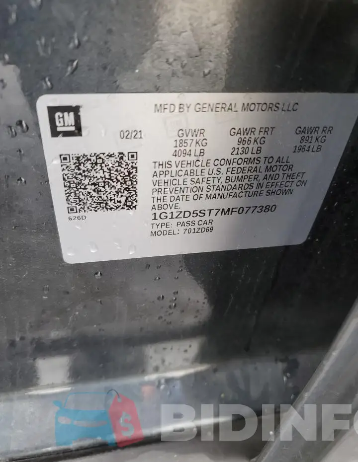 1G1ZD5ST7MF077380 Photo# 12