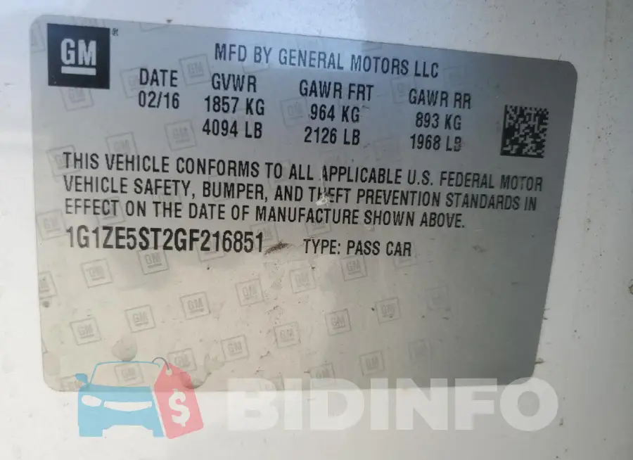 1G1ZE5ST2GF216851 Photo# 12