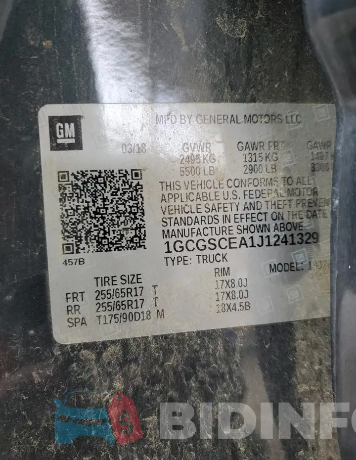 1GCGSCEA1J1241329 Photo# 12