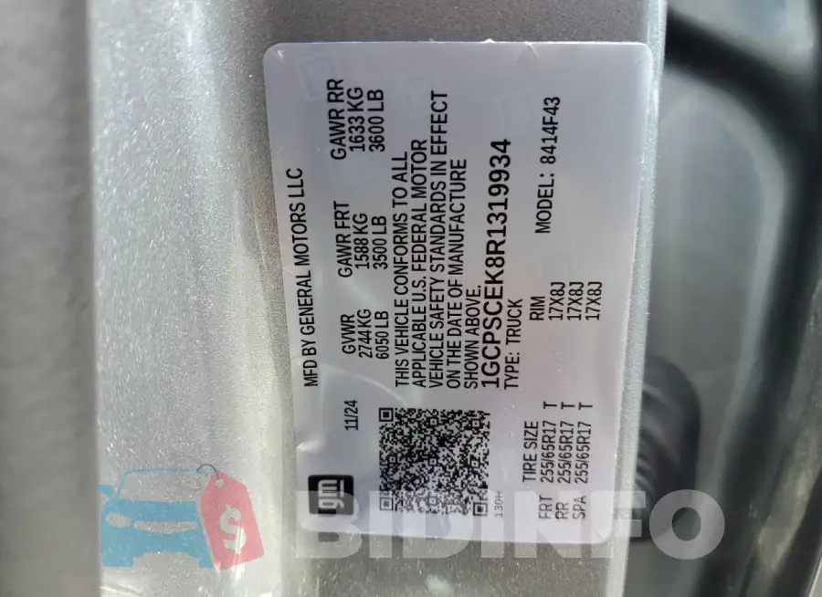 1GCPSCEK8R1319934 Photo# 12