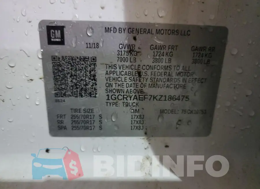 1GCRYAEF7KZ186475 Photo# 12