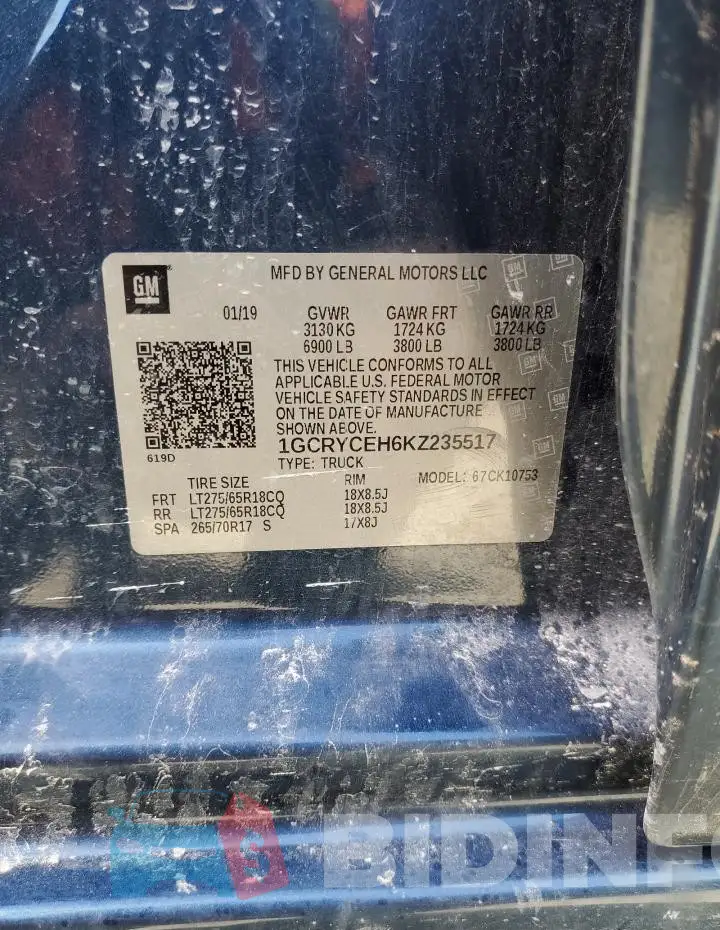 1GCRYCEH6KZ235517 Photo# 13