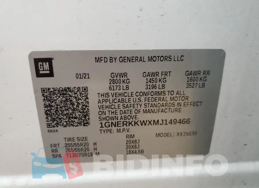 1GNERKKWXMJ149466 Photo# 13
