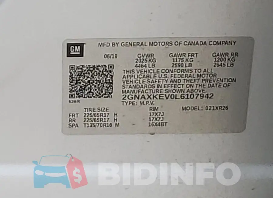 2GNAXKEV0L6107942 Photo# 12