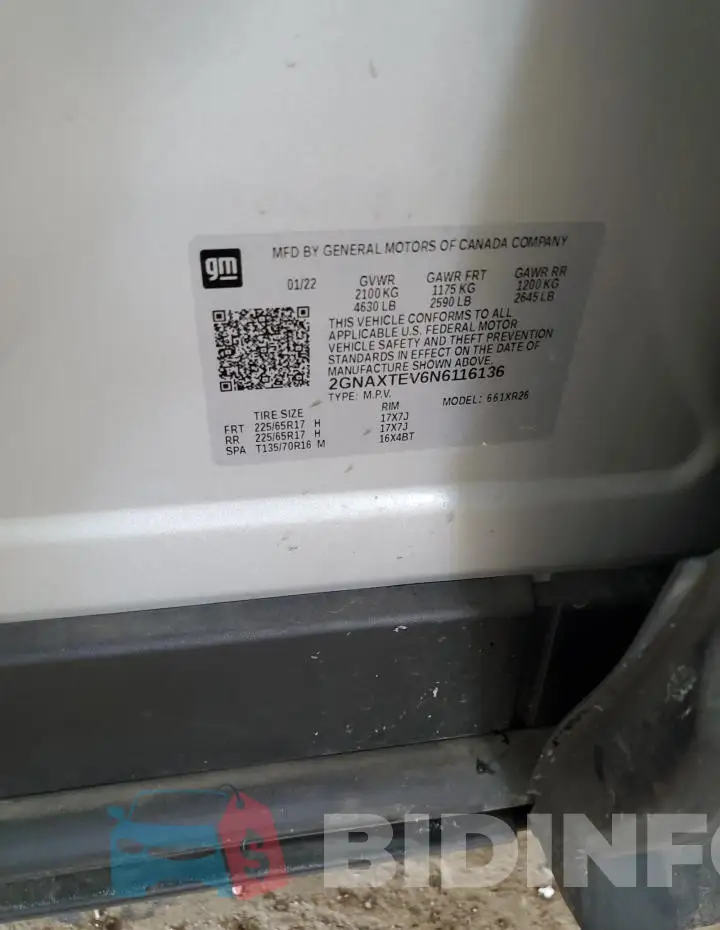 2GNAXTEV6N6116136 Photo# 13